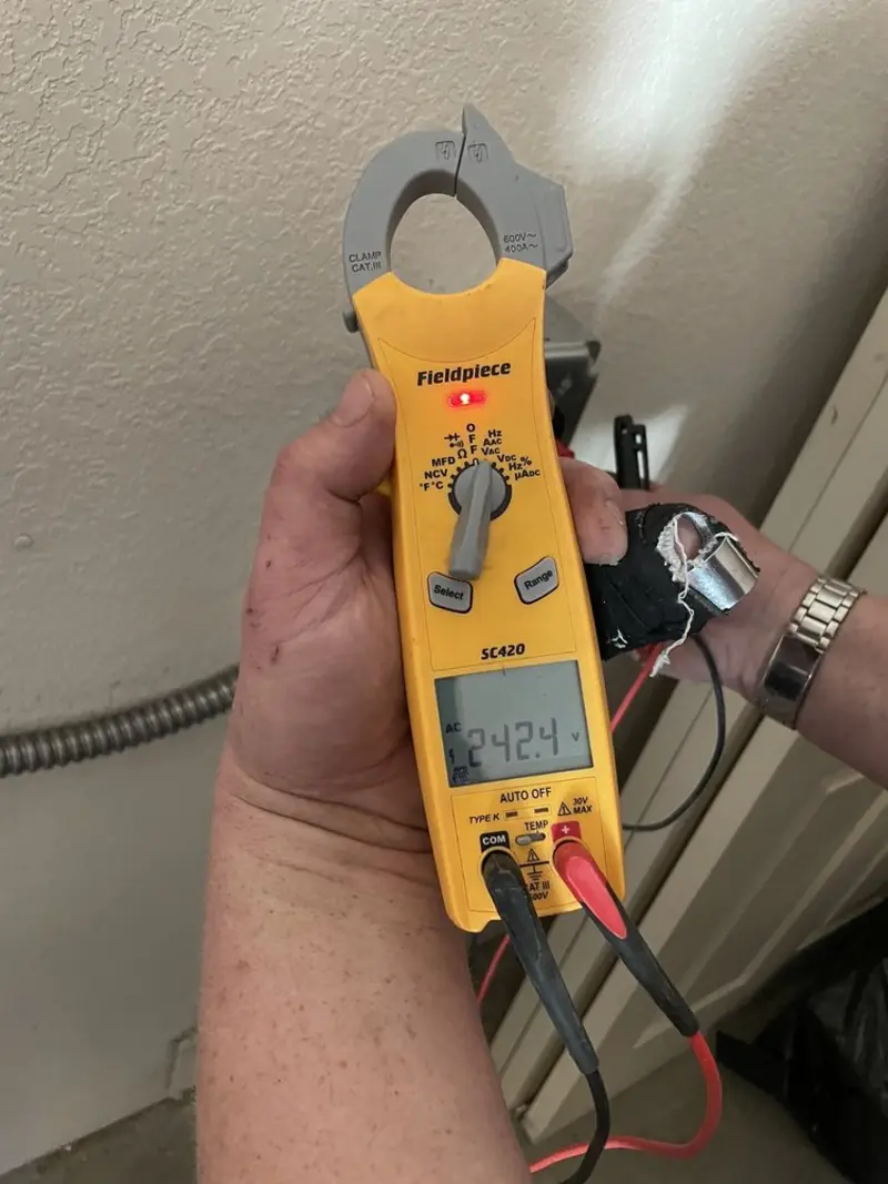 Voltage testing with clamp meter during Generator Installation in Belleair